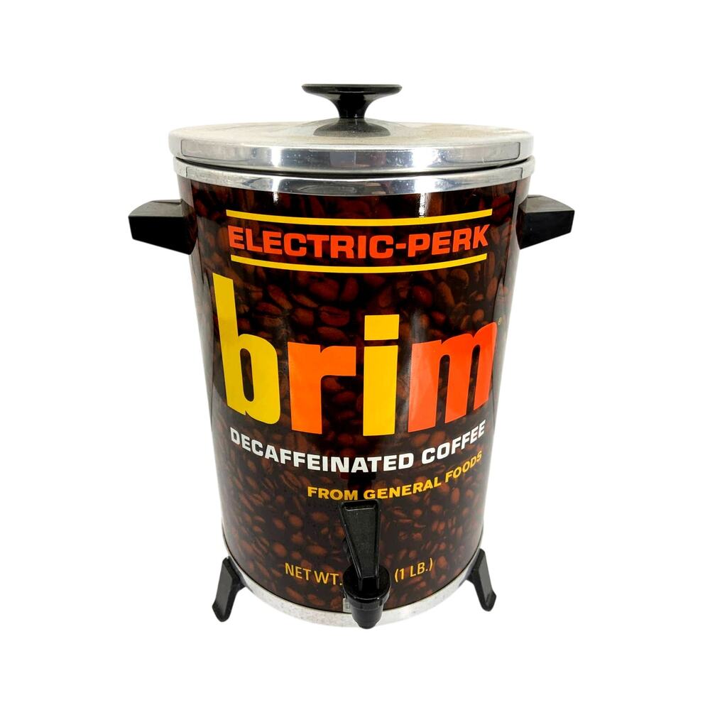 RARE Vtg. BRIM Coffee Maker 30 Cup Percalator Pot Advertising General Foods